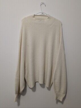 Banana Republic 100% Extra Fine Merino Wool Oversized Mock Neck Sweater L
